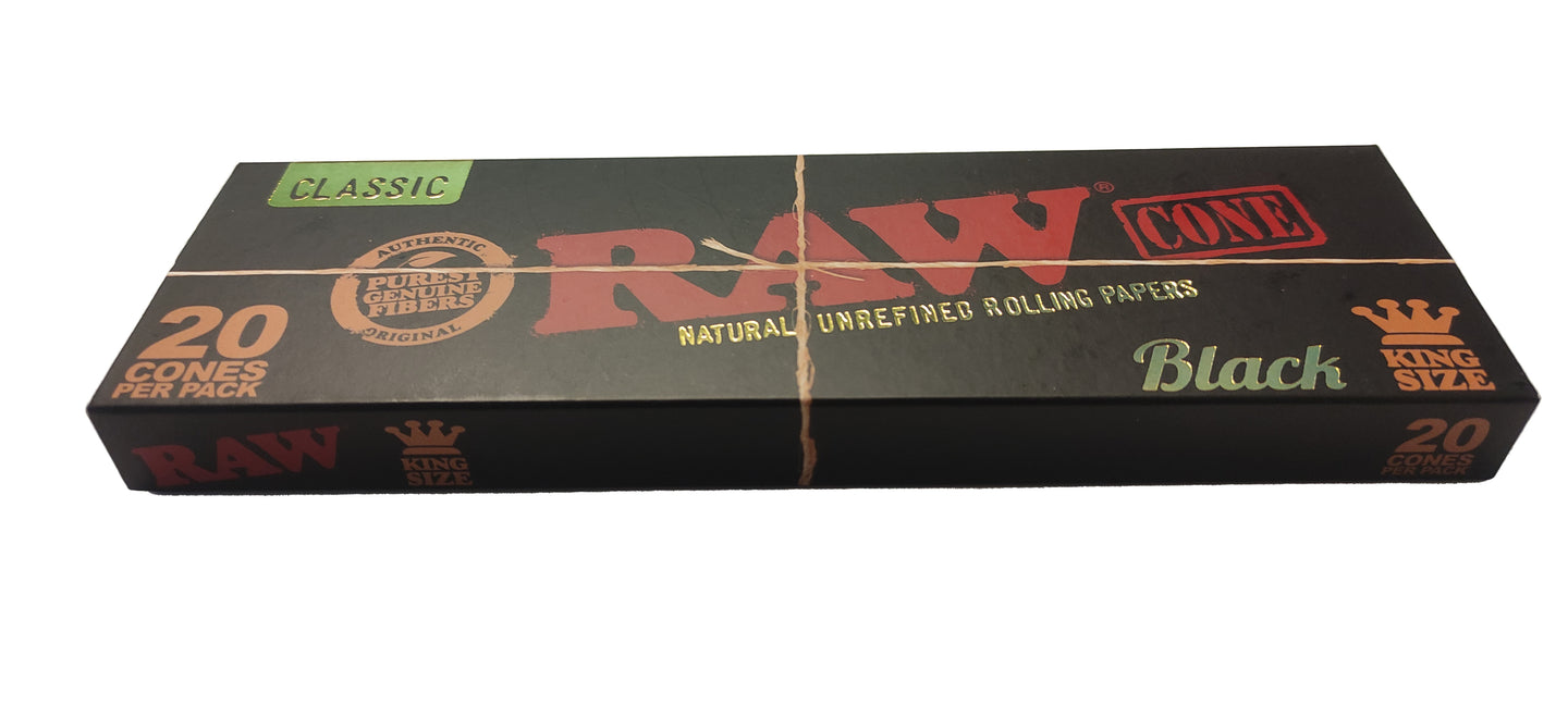 RAW BLACK Classic Pre Rolled Cones - 20 Pack