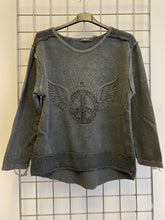 Load image into Gallery viewer, Anthracite Stone Washed Cotton Women Sweatshirt
