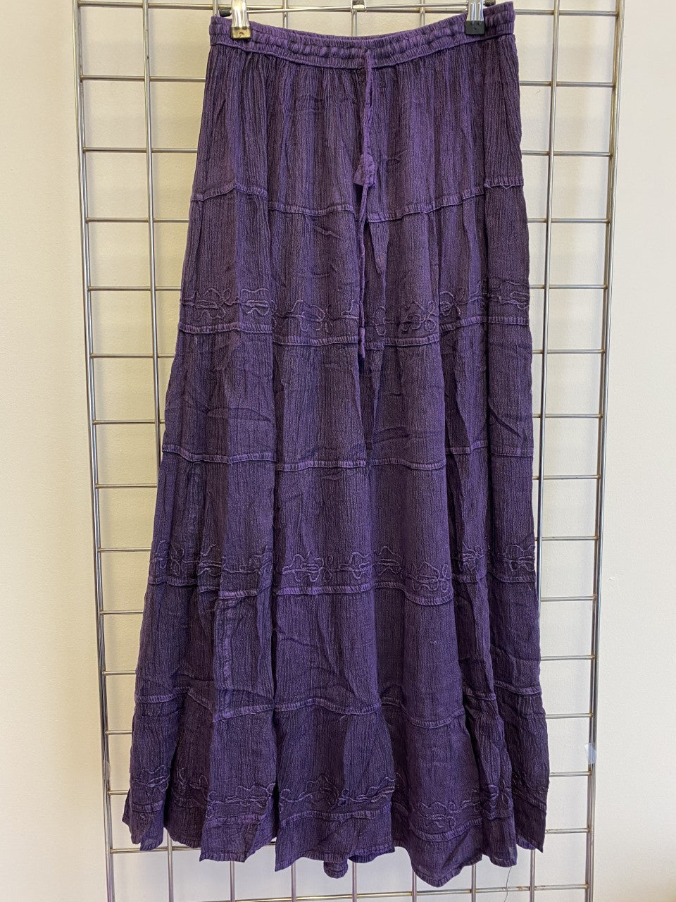Long Purple Stonewashed Skirt