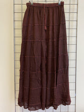 Load image into Gallery viewer, Long Dark Red Stonewashed Skirt
