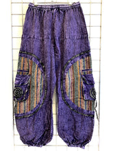 Load image into Gallery viewer, Stone Washed Harem Trousers – PURPLE (3)
