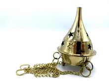 Load image into Gallery viewer, Small Brass Hanging Incense Burner
