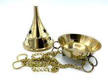 Load image into Gallery viewer, Small Brass Hanging Incense Burner
