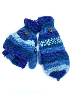 Woollen Blue Mittens/Gloves