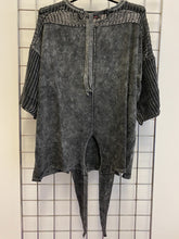 Load image into Gallery viewer, Black Stonewash Mesh Knit Top
