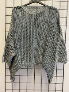 Grey Stonewash Knit Top