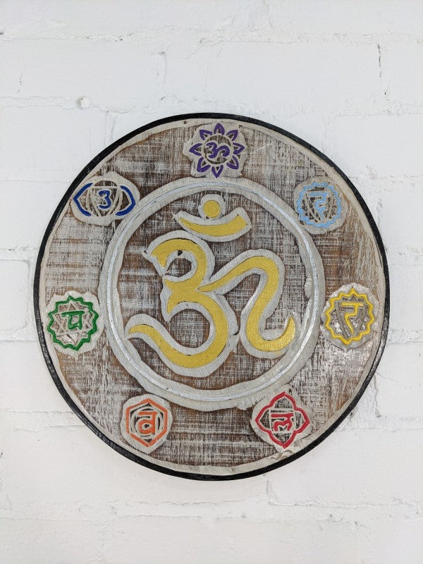 Round Om & Chakra Plaque