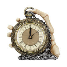 Load image into Gallery viewer, About Time Skeleton Hand and Pocket Watch Mantel Clock
