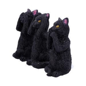 Three Wise Felines Black Cat Figures
