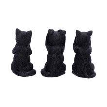 Load image into Gallery viewer, Three Wise Felines Black Cat Figures
