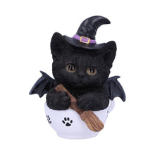 Load image into Gallery viewer, Kit-tea Novelty Tea Cup Witch Cat Figurine
