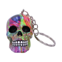 Load image into Gallery viewer, Psychedelic Skull Keyring
