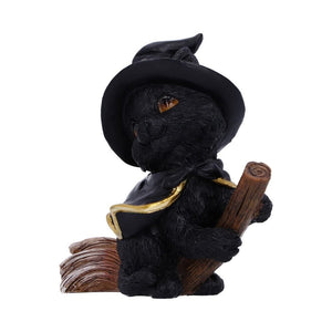 Tabitha Small Witches Familiar Black Cat and Broomstick Figurine