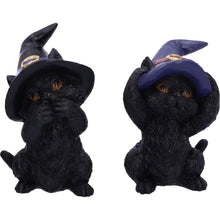 Load image into Gallery viewer, Three Wise Familiars - See No Hear No Speak No Evil Black Cats
